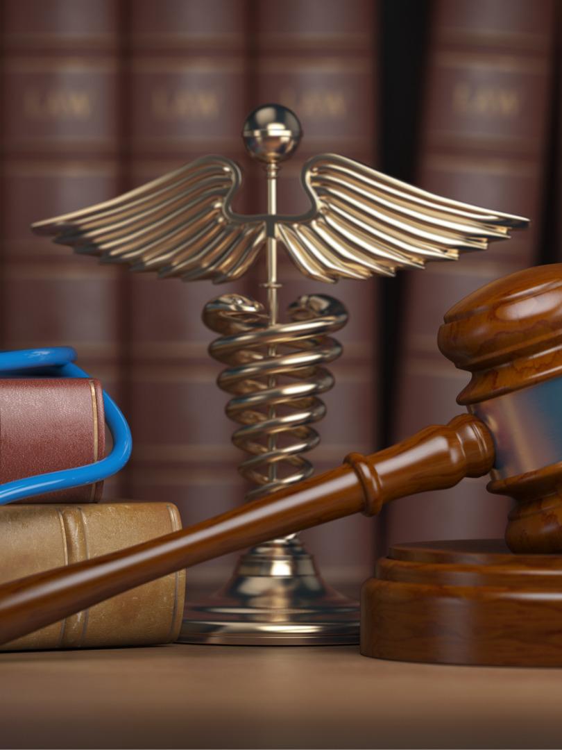 Make All Copays Count - gavel stethoscope and caduceus sign on books background mediicine picture